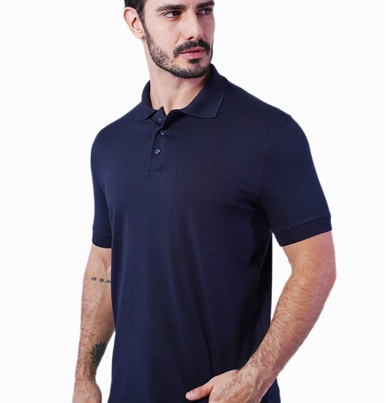Polo Cotton Pima com elastano lisa